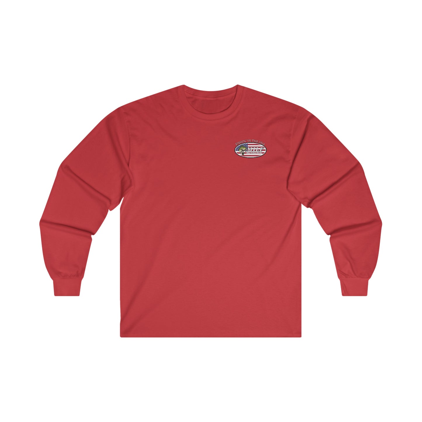MILF Fishin' "Fishin' In The USA" Long Sleeve Blue and Red
